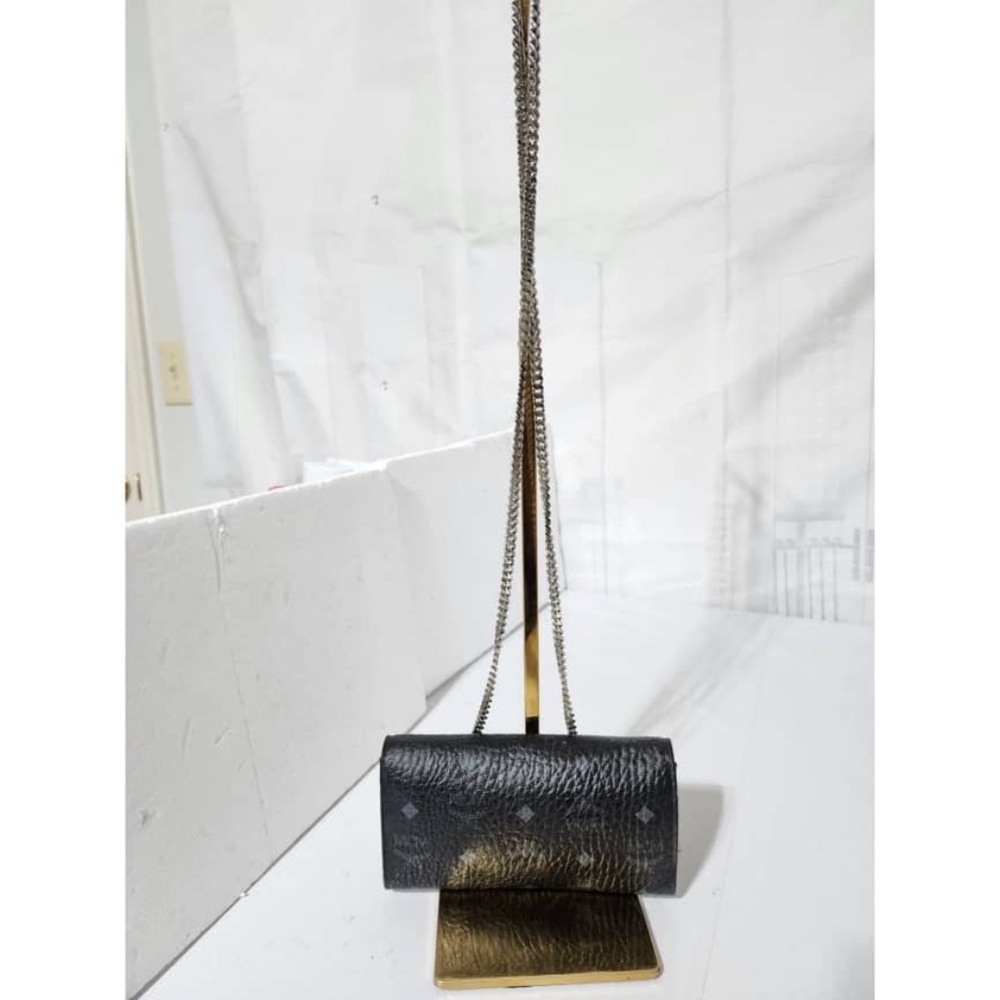 Authentic MCM Visetos Large Patricia Wallet On Chain Black/Grey - Picture 6 of 16